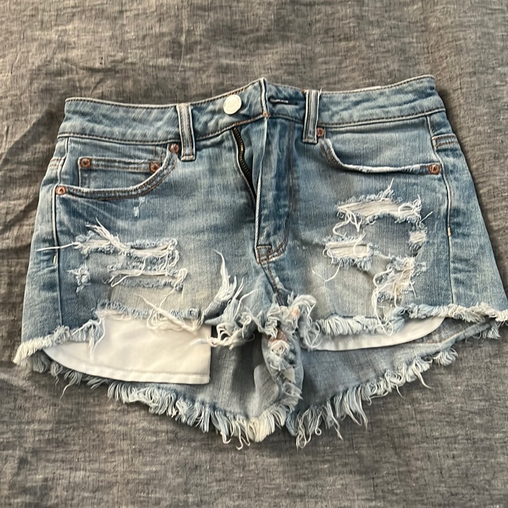AE Distressed denim shorts